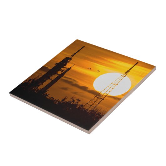 Artemis Moon Rocket in Dawn Tegeltje (Zijkant)