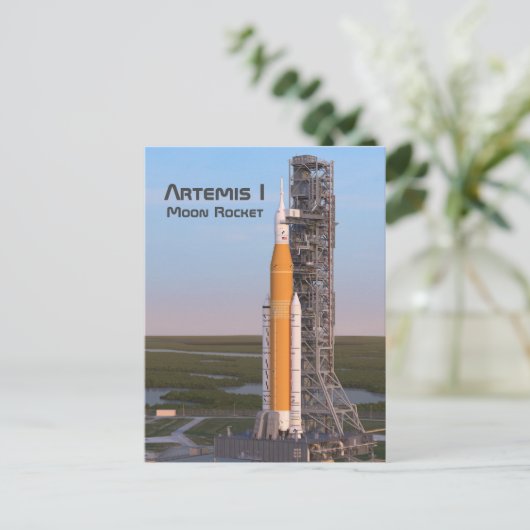 Artemis One Moon Rocket op pad Briefkaart (Staand voorkant)