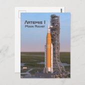 Artemis One Moon Rocket op pad Briefkaart (Voorkant / Achterkant)