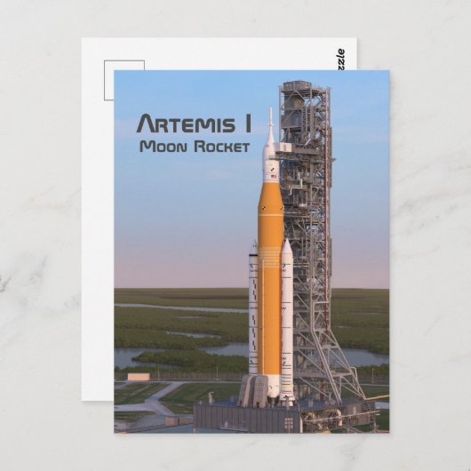 Artemis One Moon Rocket op pad Briefkaart (Voorkant / Achterkant)