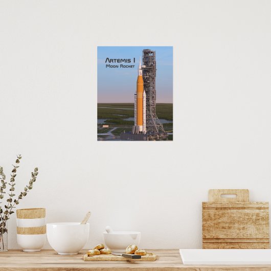 Artemis One Moon Rocket op pad Poster (Keuken)