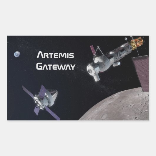 Artemis Orion SLS Moon Mission Rechthoekige Sticker (Voorkant)