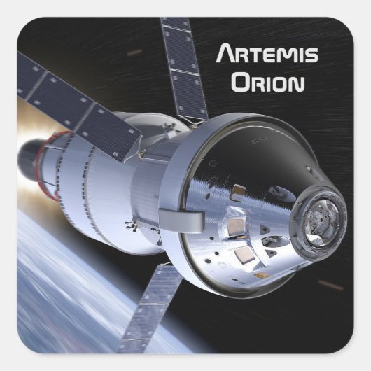 Artemis Orion SLS Moon Mission Vierkante Sticker (Voorkant)