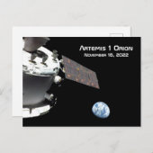 Artemis Orion Spacecraft Blue Marmer Briefkaart (Voorkant / Achterkant)