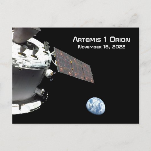Artemis Orion Spacecraft Blue Marmer Briefkaart (Voorkant)