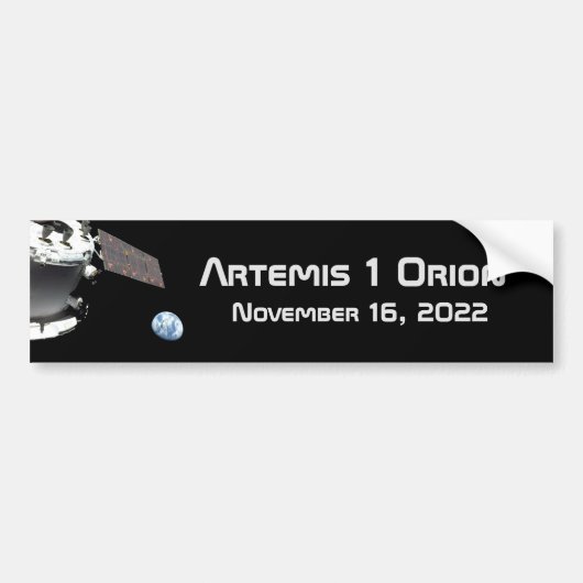 Artemis Orion Spacecraft Blue Marmer Bumpersticker (Voorkant)