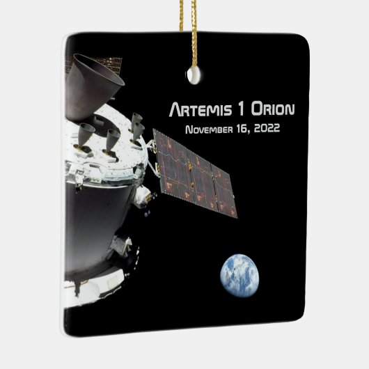 Artemis Orion Spacecraft Blue Marmer Keramisch Ornament (Rechts)