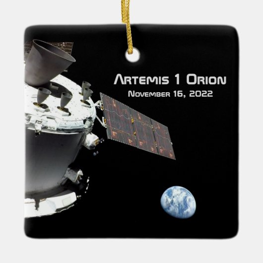 Artemis Orion Spacecraft Blue Marmer Keramisch Ornament (Voorkant)