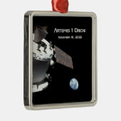 Artemis Orion Spacecraft Blue Marmer Metalen Ornament (Rechts)