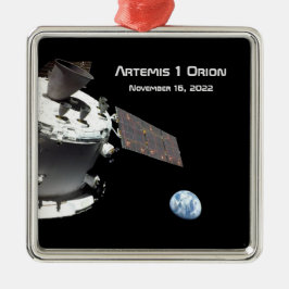Artemis Orion Spacecraft Blue Marmer Metalen Ornament