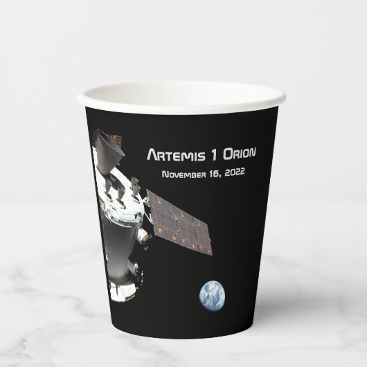 Artemis Orion Spacecraft Blue Marmer Papieren Bekers (Voorkant)