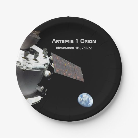 Artemis Orion Spacecraft Blue Marmer Papieren Bordje (Voorkant)