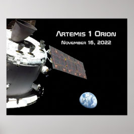 Artemis Orion Spacecraft Blue Marmer Poster