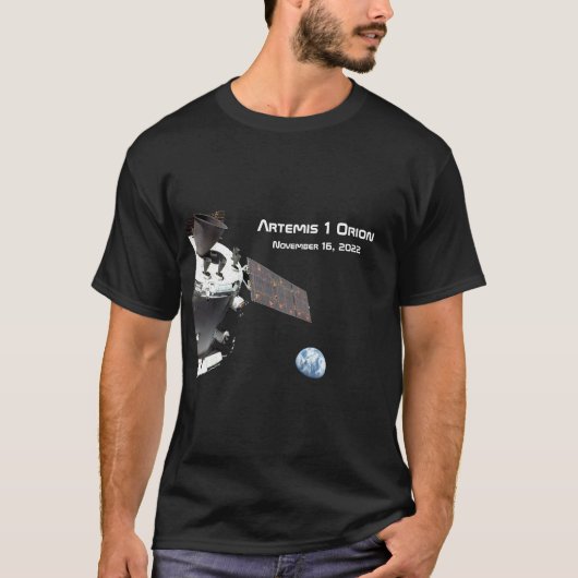 Artemis Orion Spacecraft Blue Marmer T-shirt (Voorkant)
