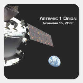 Artemis Orion Spacecraft Blue Marmer Vierkante Sticker