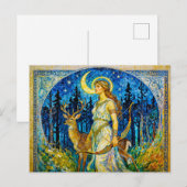 Artemis with Deer and Bow in a Starry Forest Night Briefkaart (Voorkant / Achterkant)