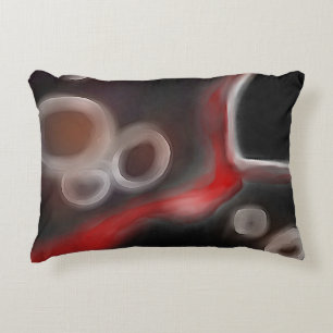 Arterieel Motief: Abstract Zwart, Wit & Rood Accent Kussen