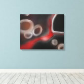 Arterieel Motief: Abstract Zwart, Wit & Rood Canvas Afdruk (Insitu (Houten vloer))
