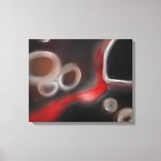 Arterieel Motief: Abstract Zwart, Wit & Rood Canvas Afdruk (Voorkant)