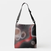 Arterieel Motief: Abstract Zwart, Wit & Rood Crossbody Tas (Achterkant)
