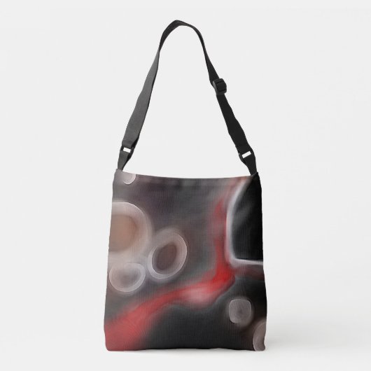 Arterieel Motief: Abstract Zwart, Wit & Rood Crossbody Tas (Achterkant)