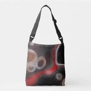 Arterieel Motief: Abstract Zwart, Wit & Rood Crossbody Tas