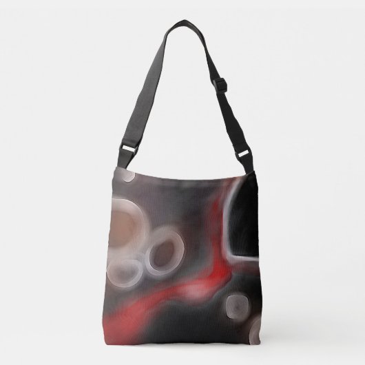 Arterieel Motief: Abstract Zwart, Wit & Rood Crossbody Tas (Voorkant)