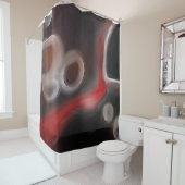 Arterieel Motief: Abstract Zwart, Wit & Rood Douchegordijn (In situ)