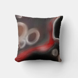 Arterieel Motief: Abstract Zwart, Wit & Rood Kussen