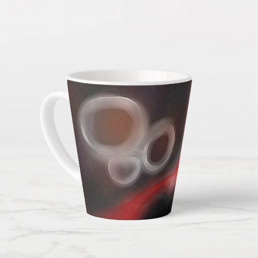 Arterieel Motief: Abstract Zwart, Wit & Rood Latte Mok (Linkerhoek)