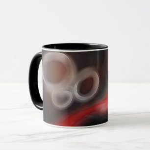 Arterieel Motief: Abstract Zwart, Wit & Rood Mok
