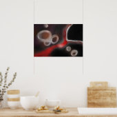 Arterieel Motief: Abstract Zwart, Wit & Rood Poster (Keuken)