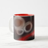 Arterieel Motief: Abstract Zwart, Wit & Rood Tweekleurige Koffiemok (Voorkant links)