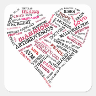 Arterioveneuze misvorming van het woord Sticker