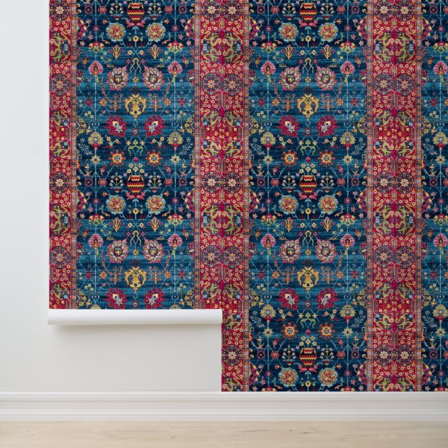 Artesan Print rood/blauw Behang (Applicatie)