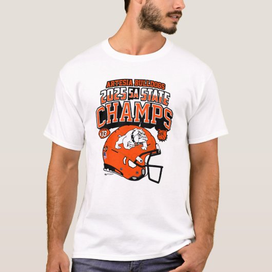 Artesia Bulldogs 2025 State Champs T-Shirt (Voorkant)