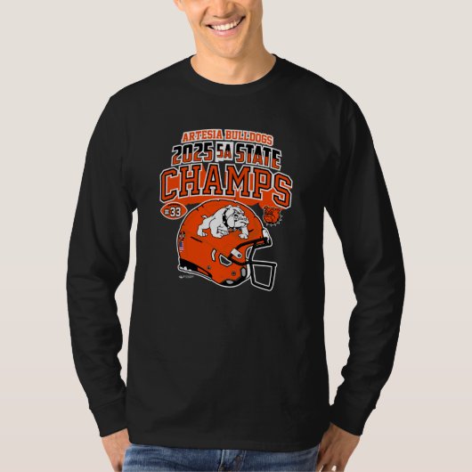 Artesia Bulldogs 2025 State Champs T-shirt (Voorkant)