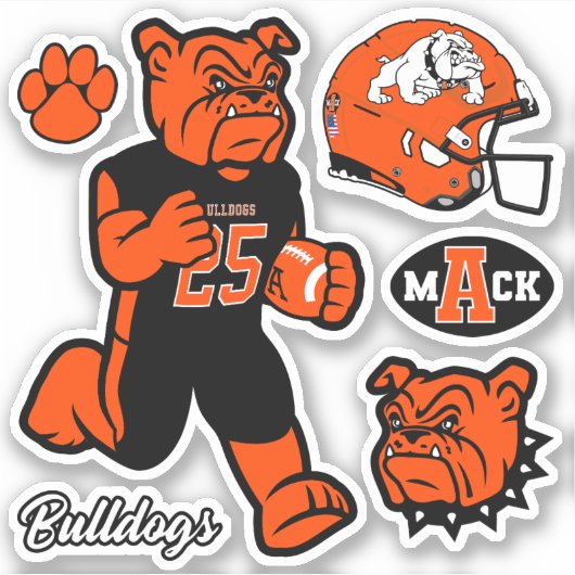 Artesia Bulldogs "Football Six-Pack" Sticker (Voorkant)