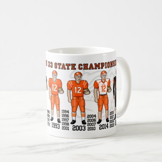 Artesia Bulldogs Football State Champ Uniforms Mug Koffiemok (Voorkant rechts)