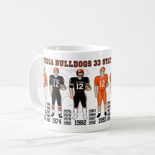 Artesia Bulldogs Football State Champ Uniforms Mug Koffiemok (Voorkant links)