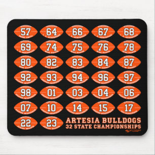 Artesia Bulldogs Football State Champs Mousepad Muismat