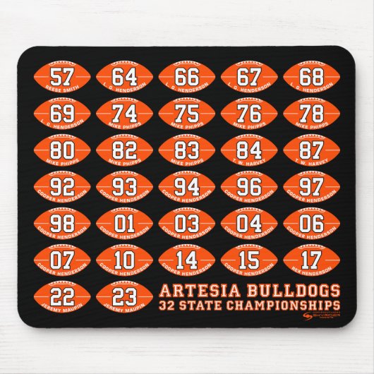 Artesia Bulldogs Football State Champs Mousepad Muismat (Voorkant)