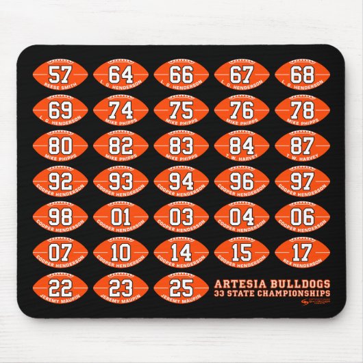 Artesia Bulldogs Football State Champs Mousepad Muismat (Voorkant)