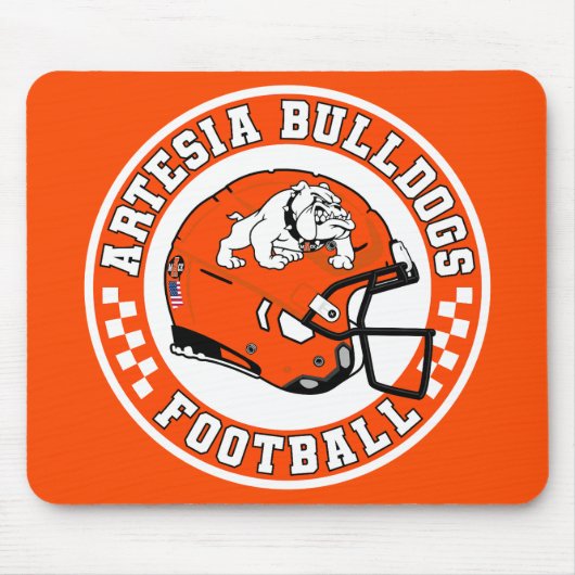 Artesia Bulldogs Helmet Roundel Mouse Pad Muismat (Voorkant)