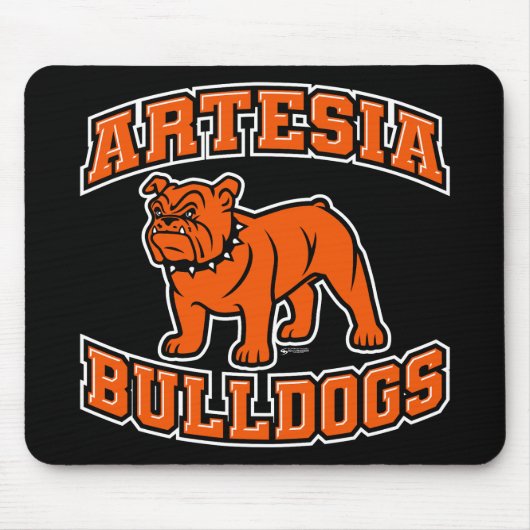 Artesia Bulldogs "Oranje hond" Muismat (Voorkant)