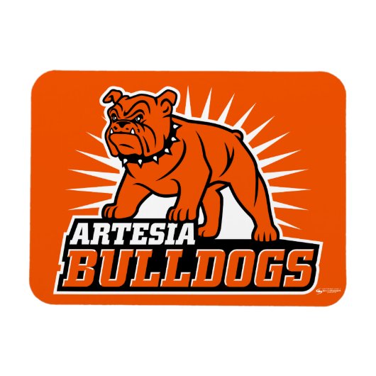 Artesia Bulldogs Primaire Logo Flexible Magnet Magneet (Horizontaal)