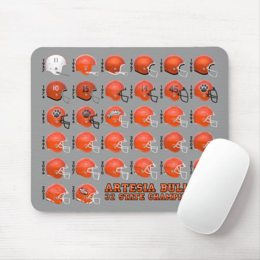 Artesia Bulldogs State Champs Helmet Mousepad Muismat (Met muis)