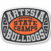 Artesia Bulldogs "State Champs" Sticker (Voorkant)