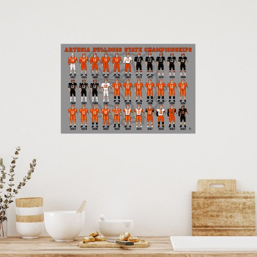 Artesia Bulldogs State Champs Uniform Poster (Keuken)