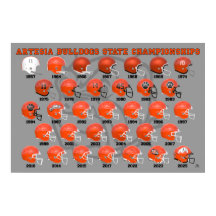 Artesia Bulldogs State Kampioenen Helmet Poster